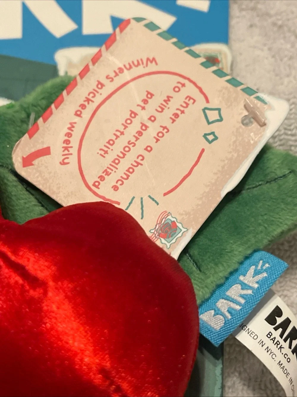 Bark Green Leaf & Red Berry Holiday Dog Toy